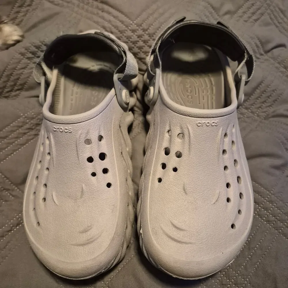 Crocs Echo grey Clog  slip on size  J 5